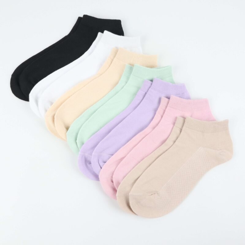 Chaussettes Invisibles en Coton Antidérapantes - Multicolore – Image 2