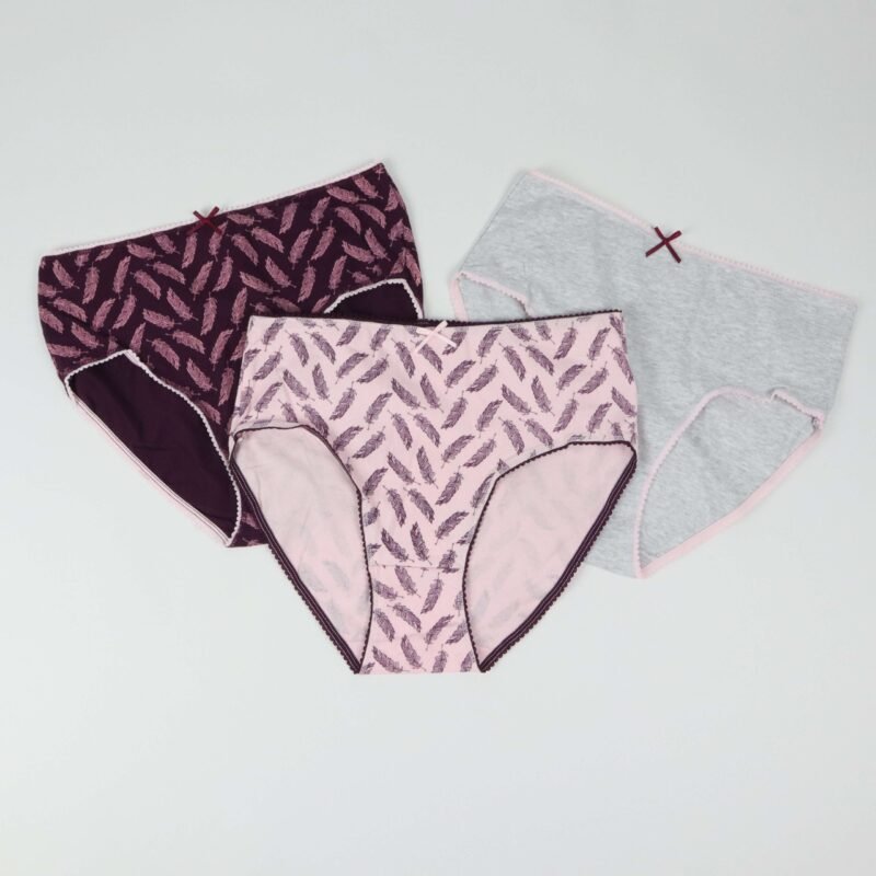 Pack de 3 Culottes Taille Haute Pointelle – Coton Premium 🌿