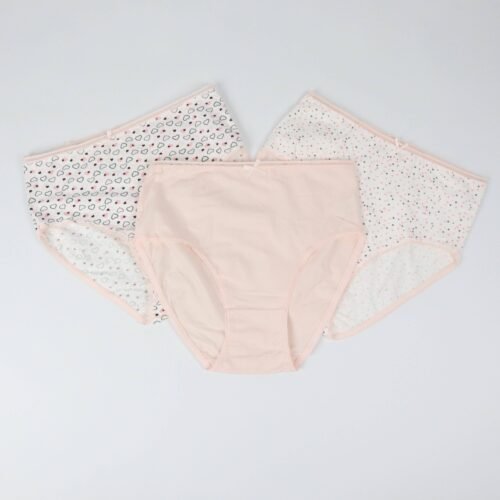 Pack de 3 Culottes Taille Haute Pointelle – Coton Premium 🌿