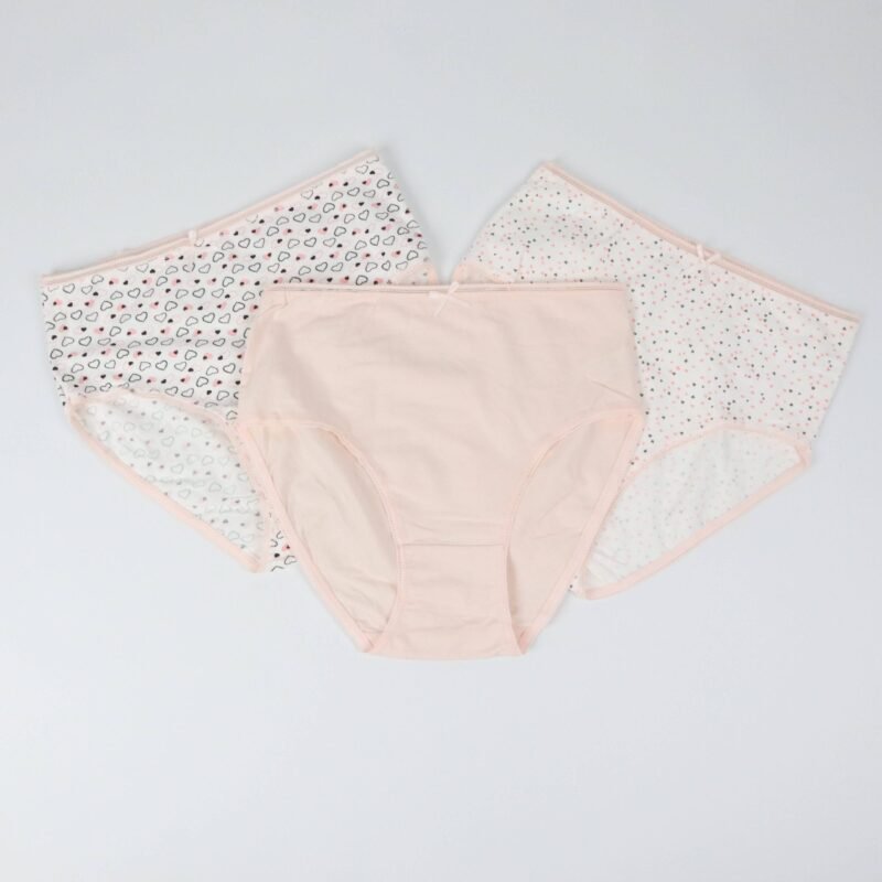 Pack de 3 Culottes Taille Haute Pointelle – Coton Premium 🌿