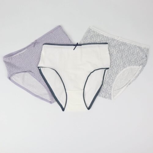 Pack de 3 Culottes Taille Haute Pointelle – Coton Premium 🌿