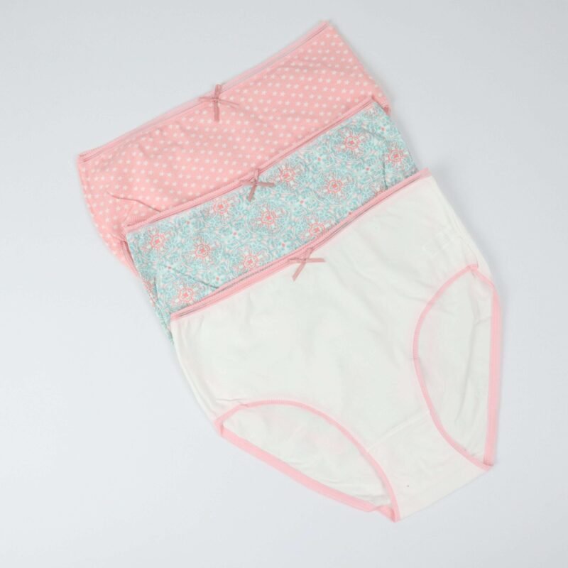 Pack de 3 Culottes Taille Haute Pointelle – Coton Premium 🌿 – Image 2