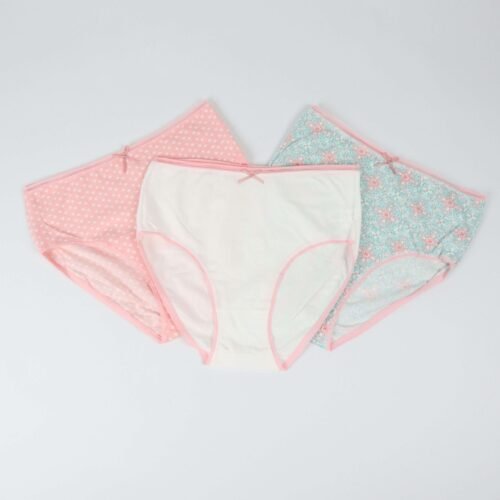 Pack de 3 Culottes Taille Haute Pointelle – Coton Premium 🌿
