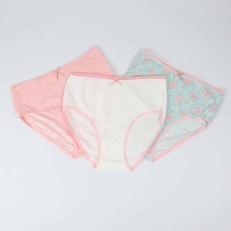 Pack de 3 Culottes Taille Haute Pointelle – Coton Premium 🌿