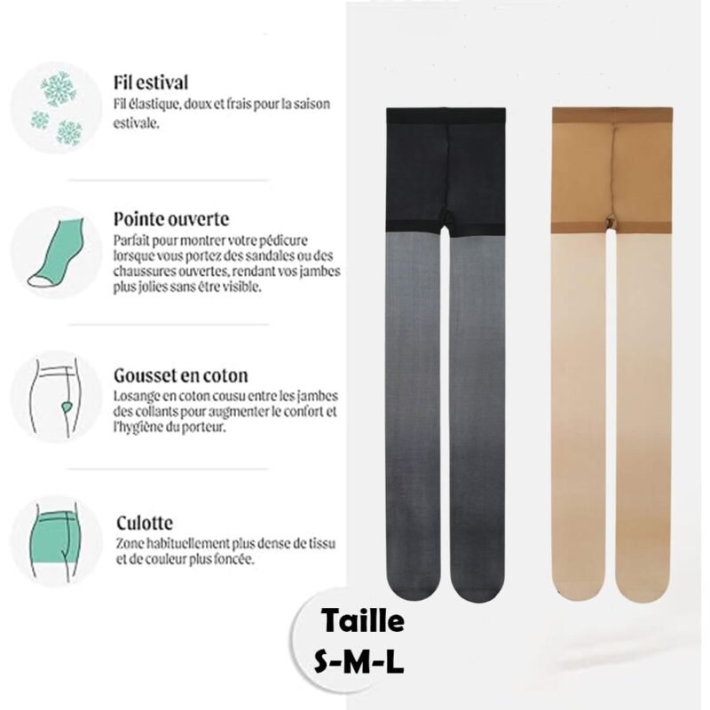 Lot 2 Collants transparents Ultra Resist pour femmes en Lycra renforcé 20 DEN