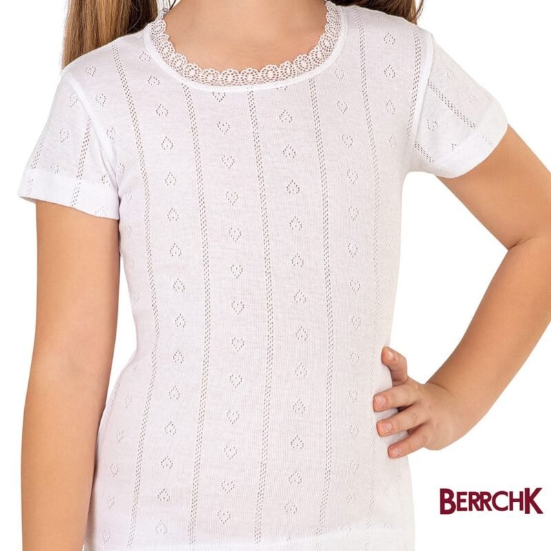 T-shirt Manches Courtes Fille 100 % Coton Côtelé – Özkan