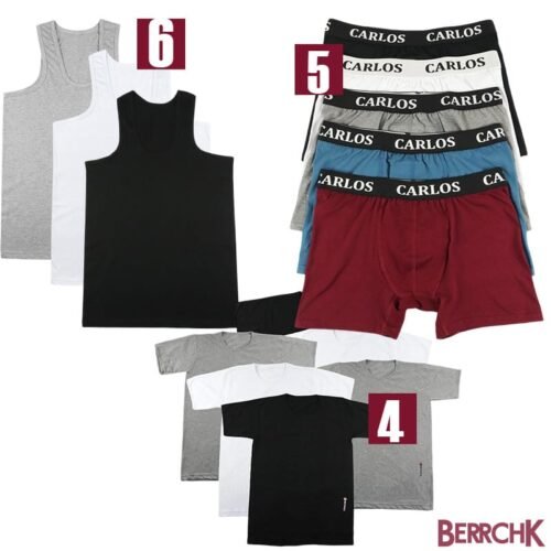 Pack de débardeurs et Boxers, t-shirts homme unis en coton soyeux